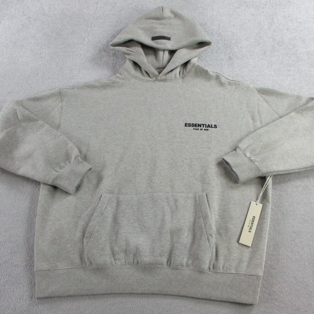 Fear of God Essentials Hoodie Adult XL Dark Oatmeal Heather Fleece  Sweatshirt